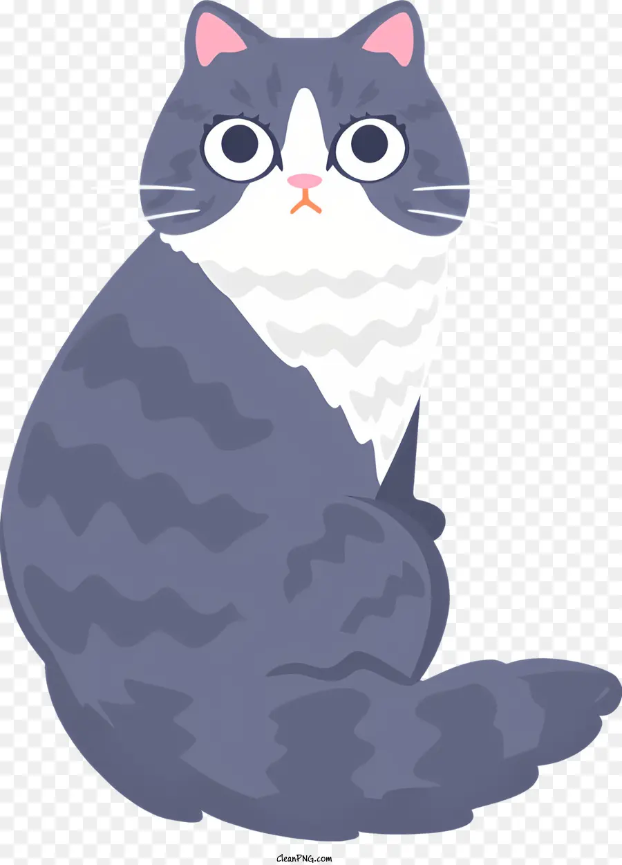 Gato Cinza E Branco，Gato Dos Desenhos Animados PNG