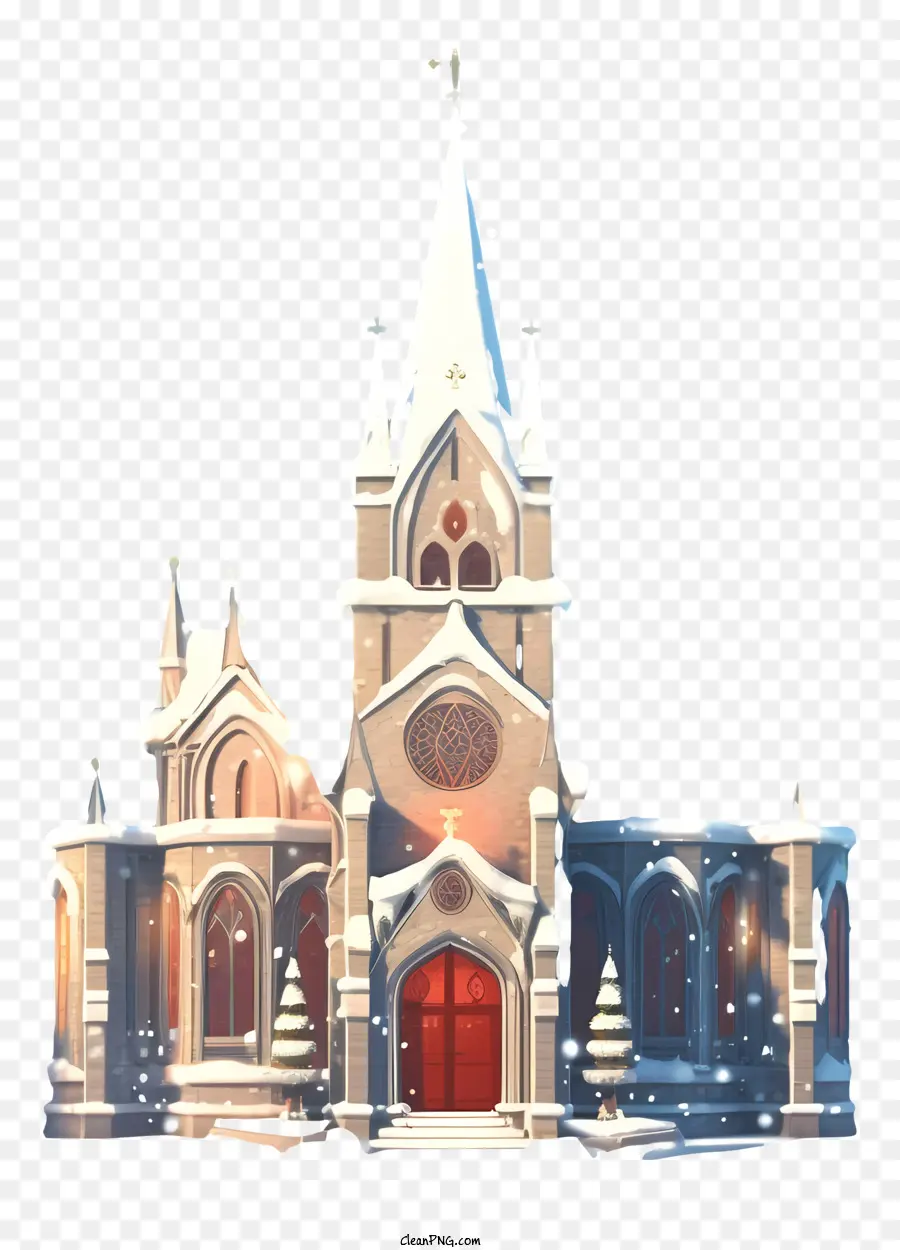 Edifício Da Igreja，Porta Vermelha PNG