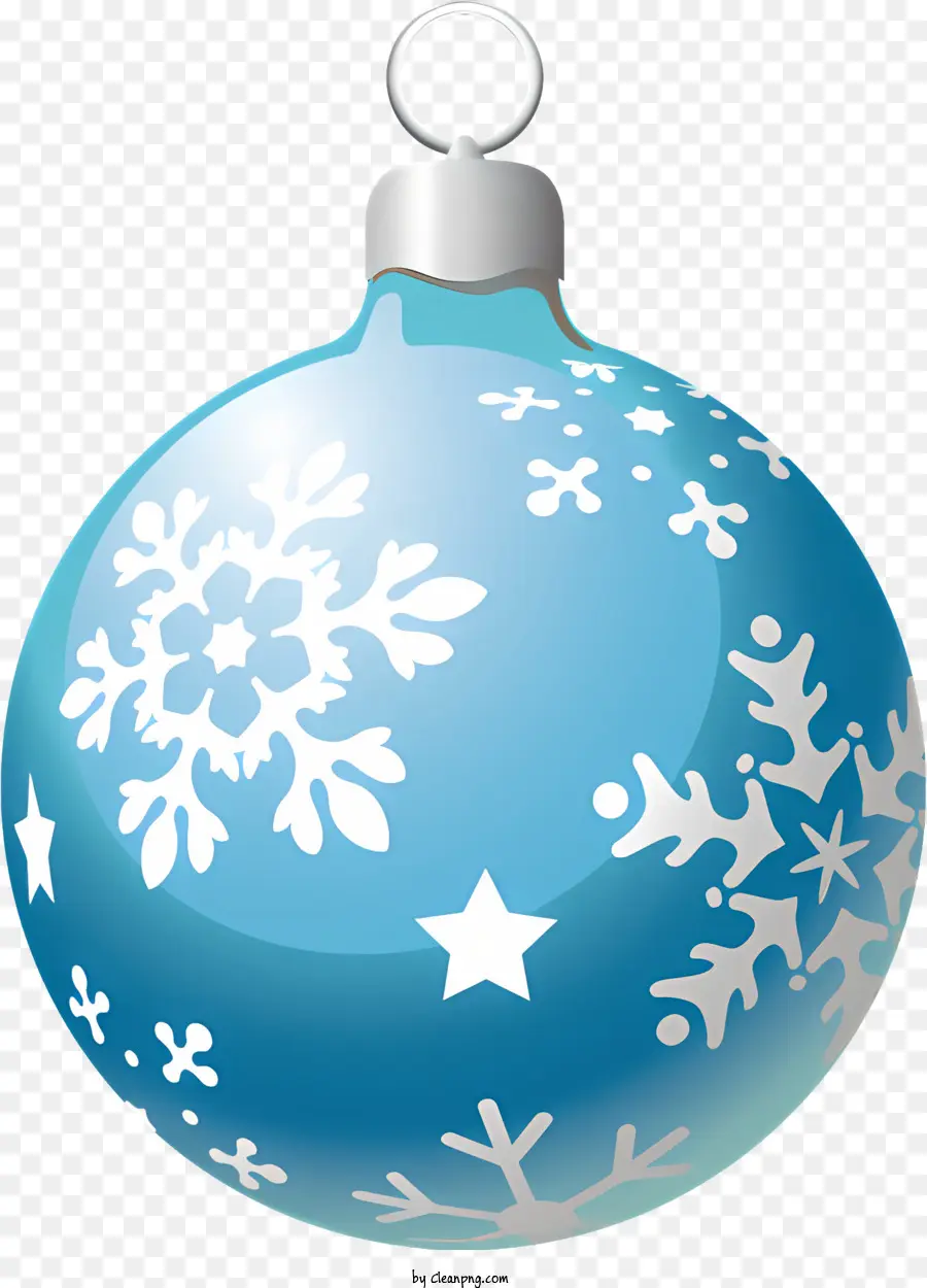 Ornamento Azul，Enfeite De Natal Prateado PNG