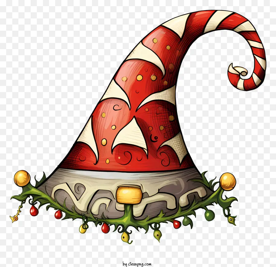 Chapéu Listrado Vermelho E Branco，Chapéu De Natal PNG