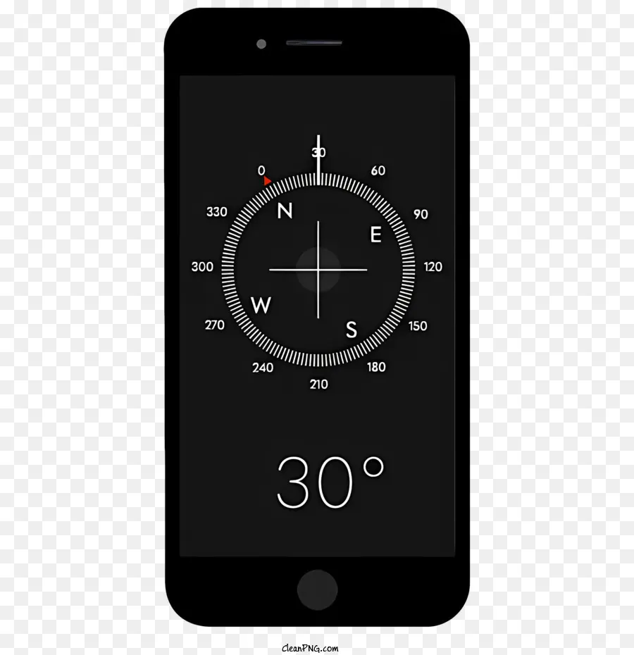 Smartphone Preto，Bússola No Telefone PNG