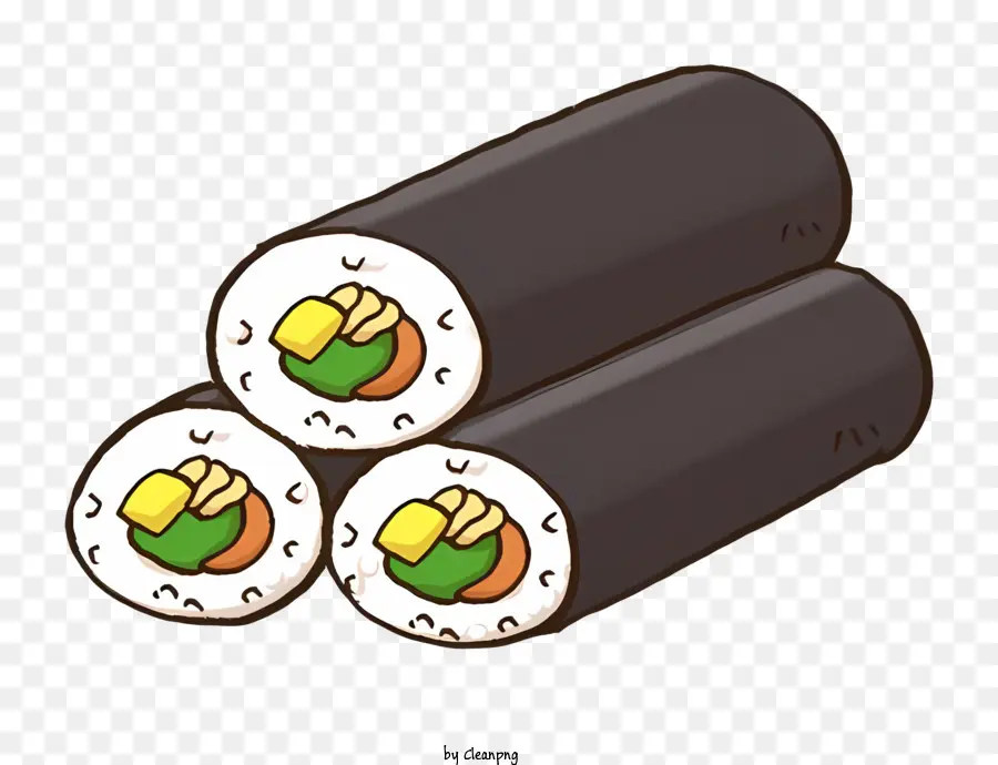 Cartoon，Rolos De Sushi PNG