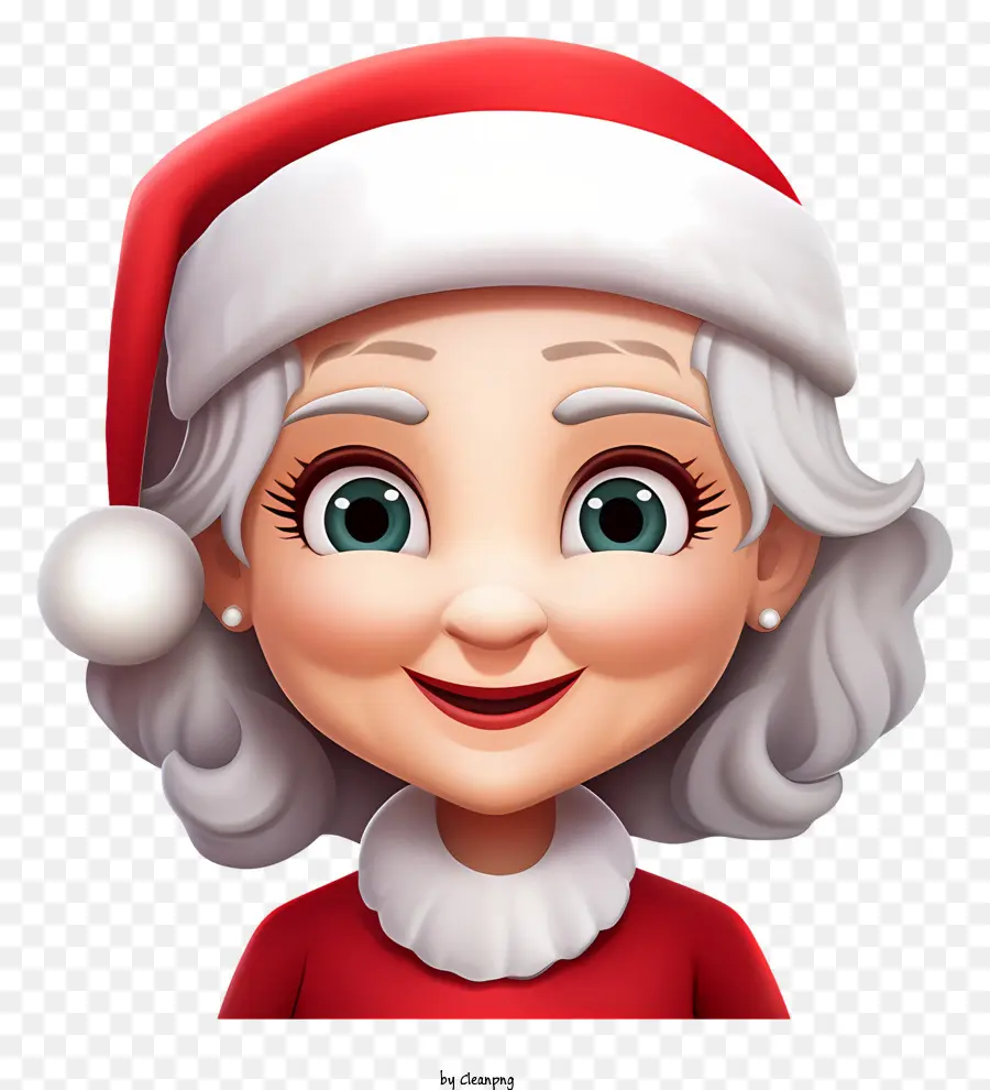 Mulher Idosa，Papai Noel Hat PNG