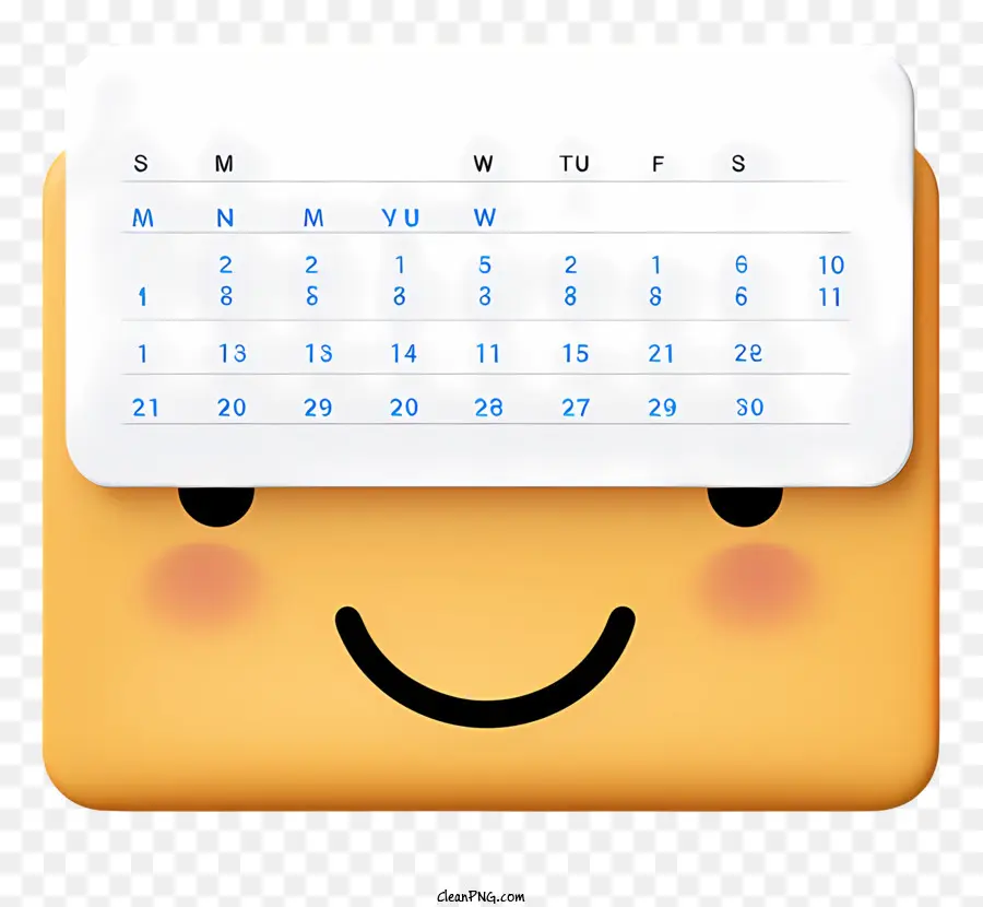 Calendário，Smiley Face PNG