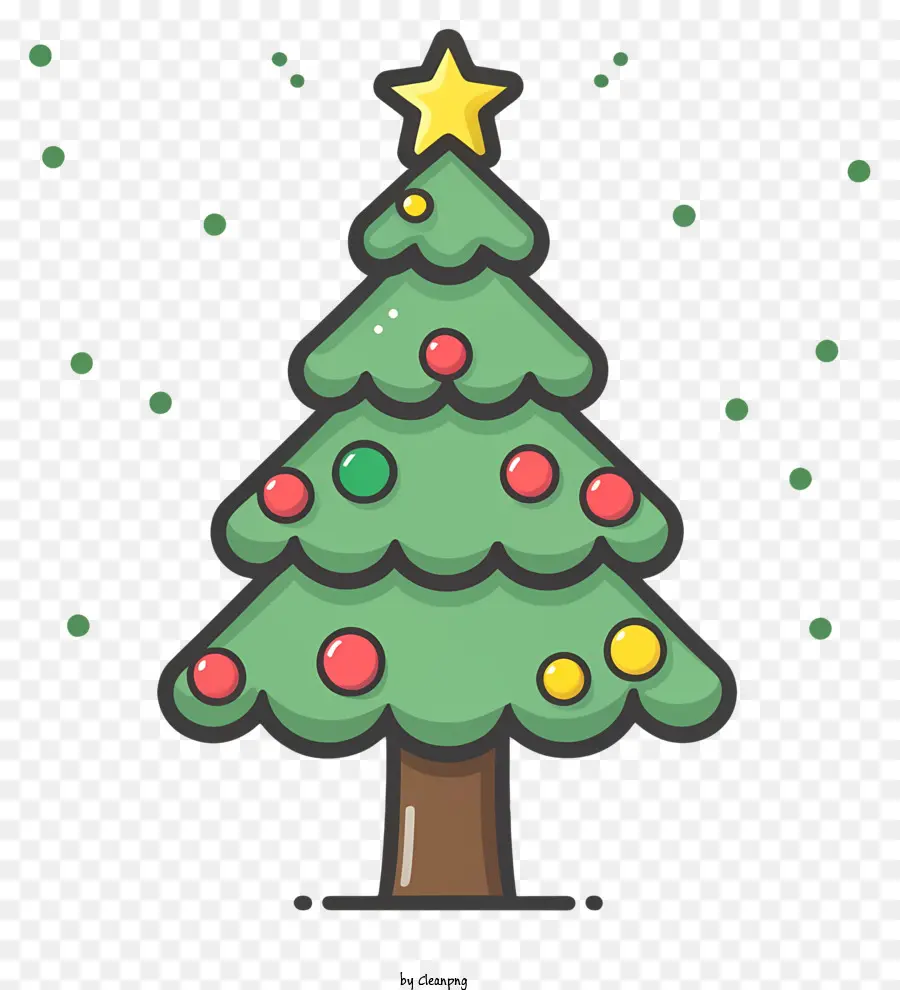 Desenho Animado，Árvore De Natal Verde PNG