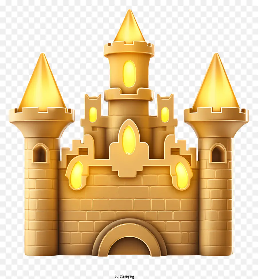 Amarelo Castelo，Castelo Com Três Torres PNG