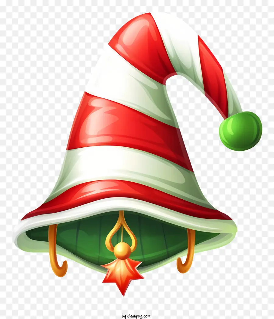 Enfeite De Natal，Chapéu Listrado Vermelho E Branco PNG