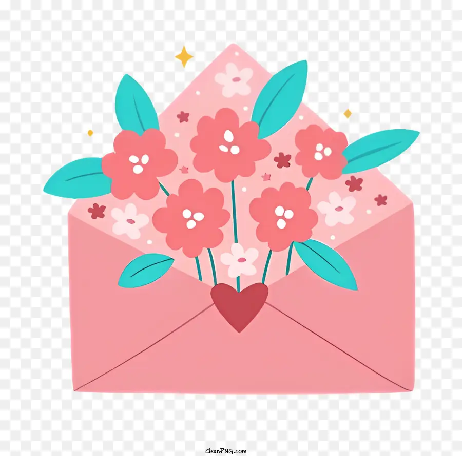 Valentine，Envelope Cor De Rosa PNG