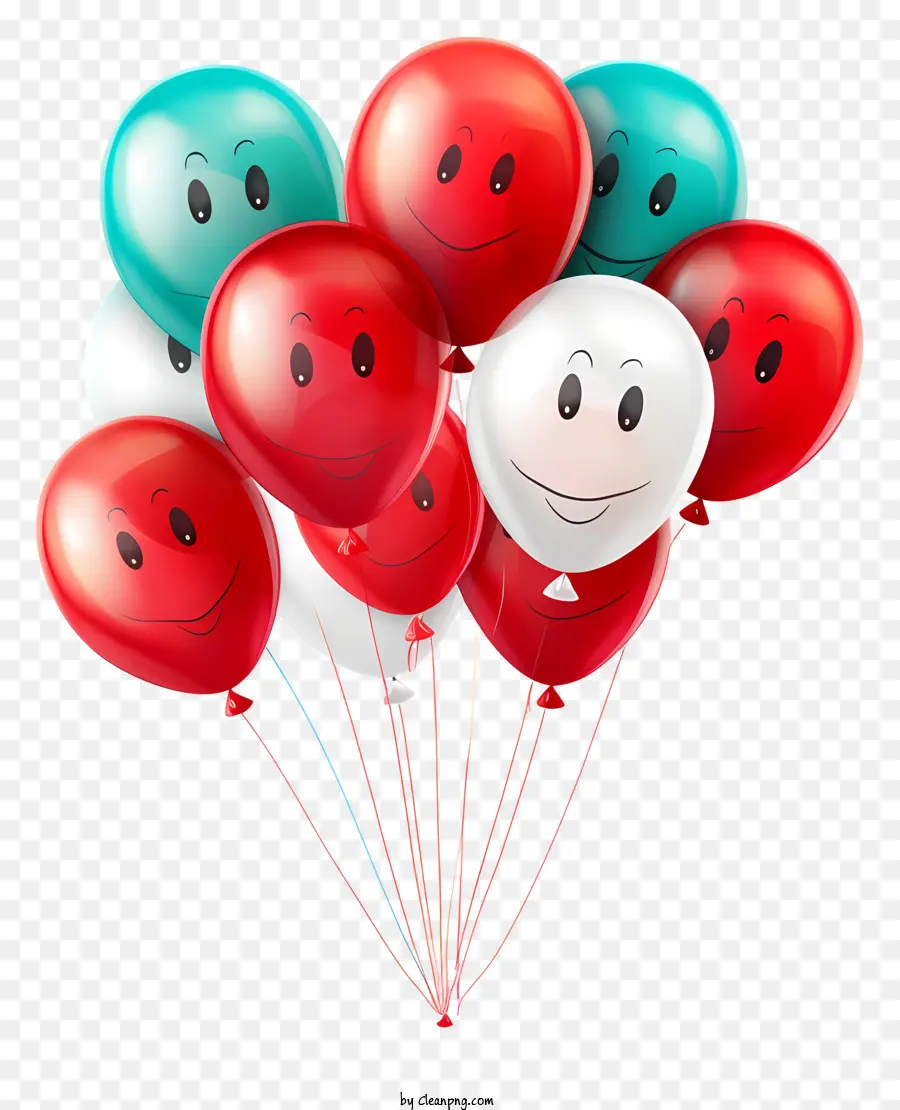 Balões De Rosto Sorridente，Vermelho PNG