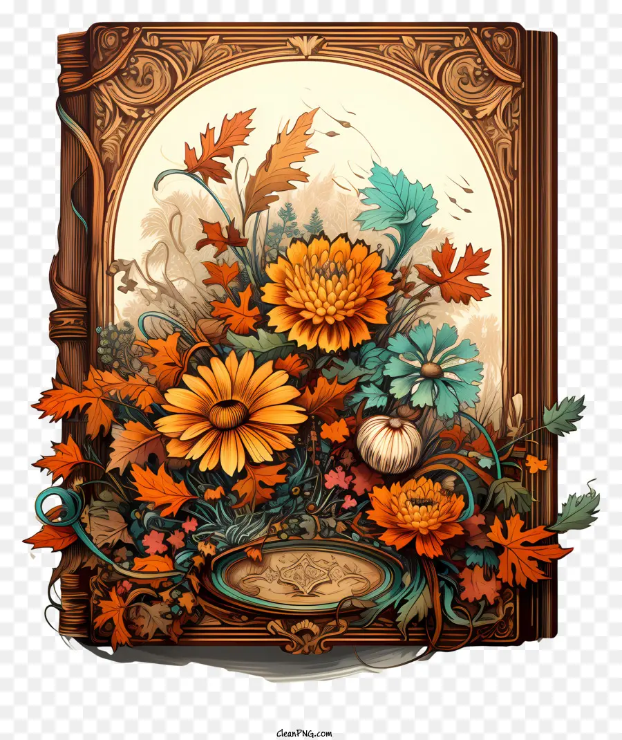 Pintura Vintage，Livro Floral PNG