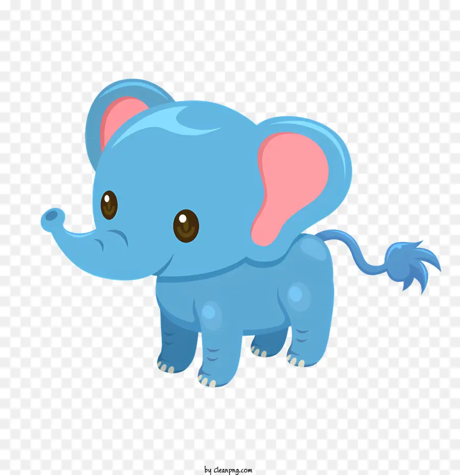 Elefante De Desenho Animado Azul，Orelha Difusa PNG