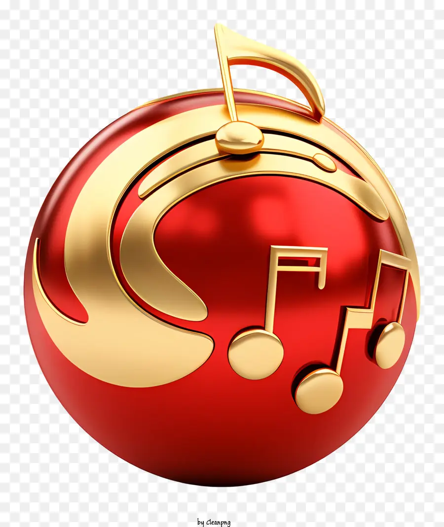 Notas Musicais，Ornamento Vermelho E Dourado PNG