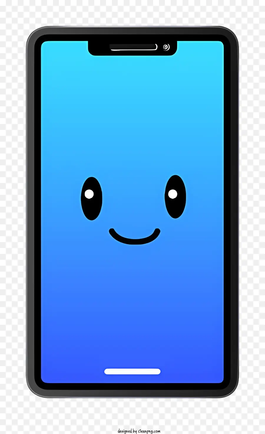 Smartphone Azul，Smiley Face PNG