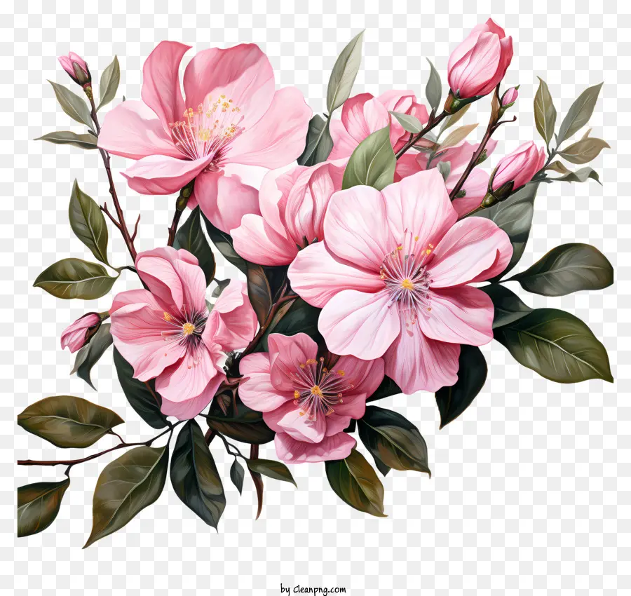 Flores Cor De Rosa，Pétalas Rosa Claro PNG