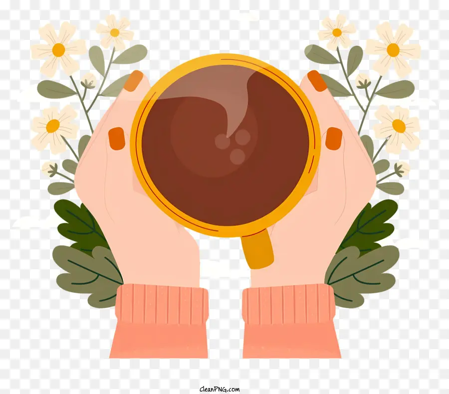 Xícara De Café，Mãos PNG