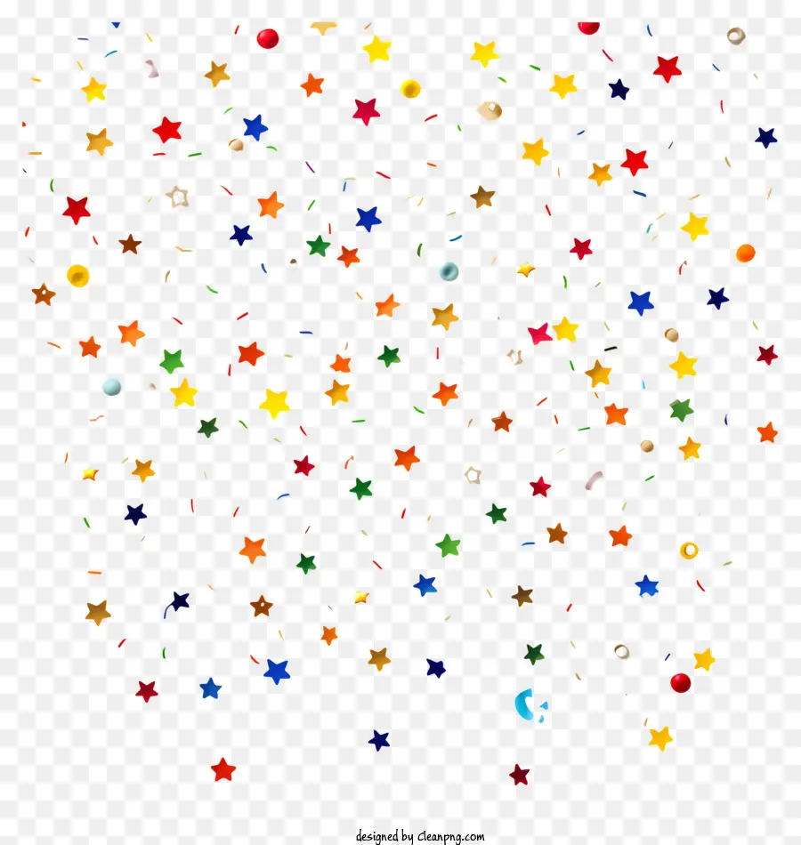 Estrelas Coloridas，Black Background PNG
