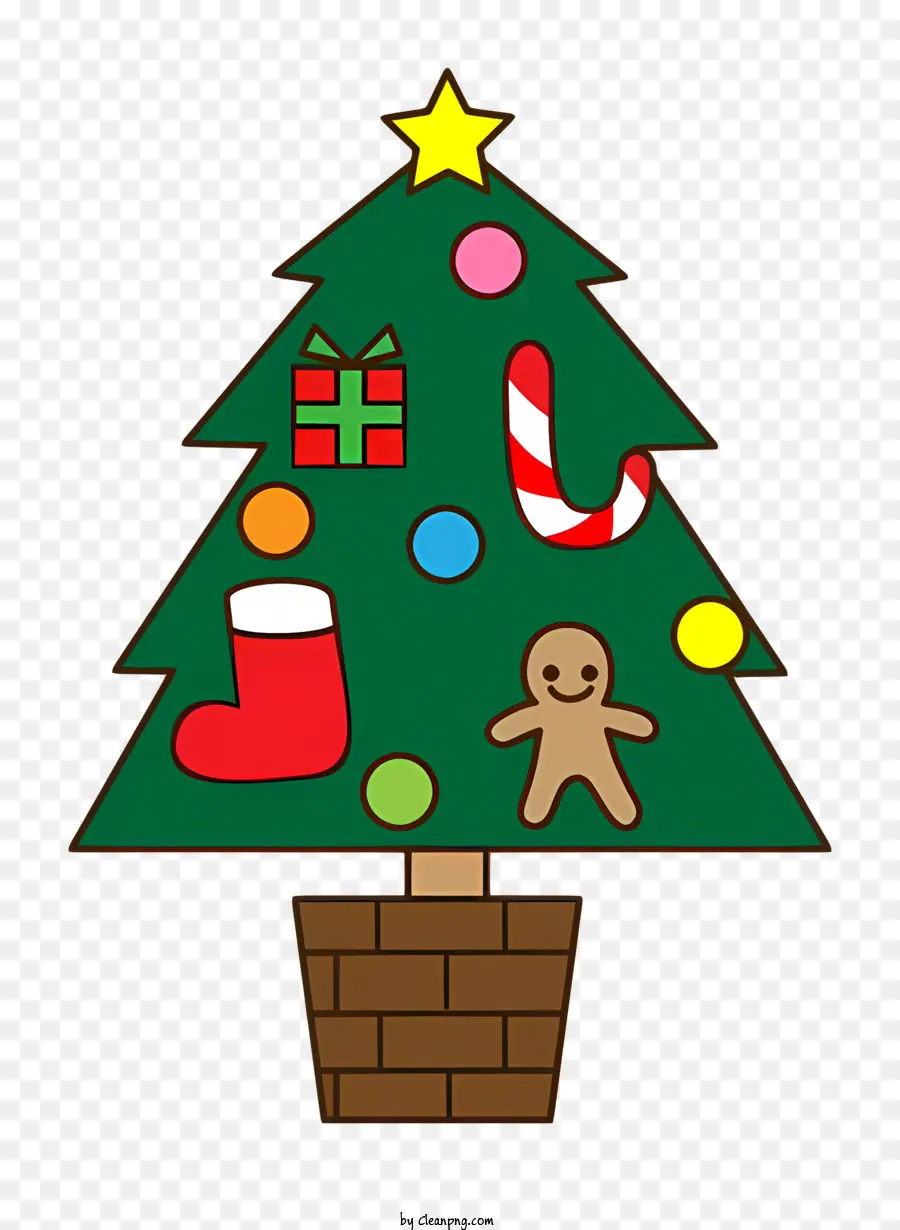 Desenho Animado Da árvore De Natal，Gingerbread Cookies PNG