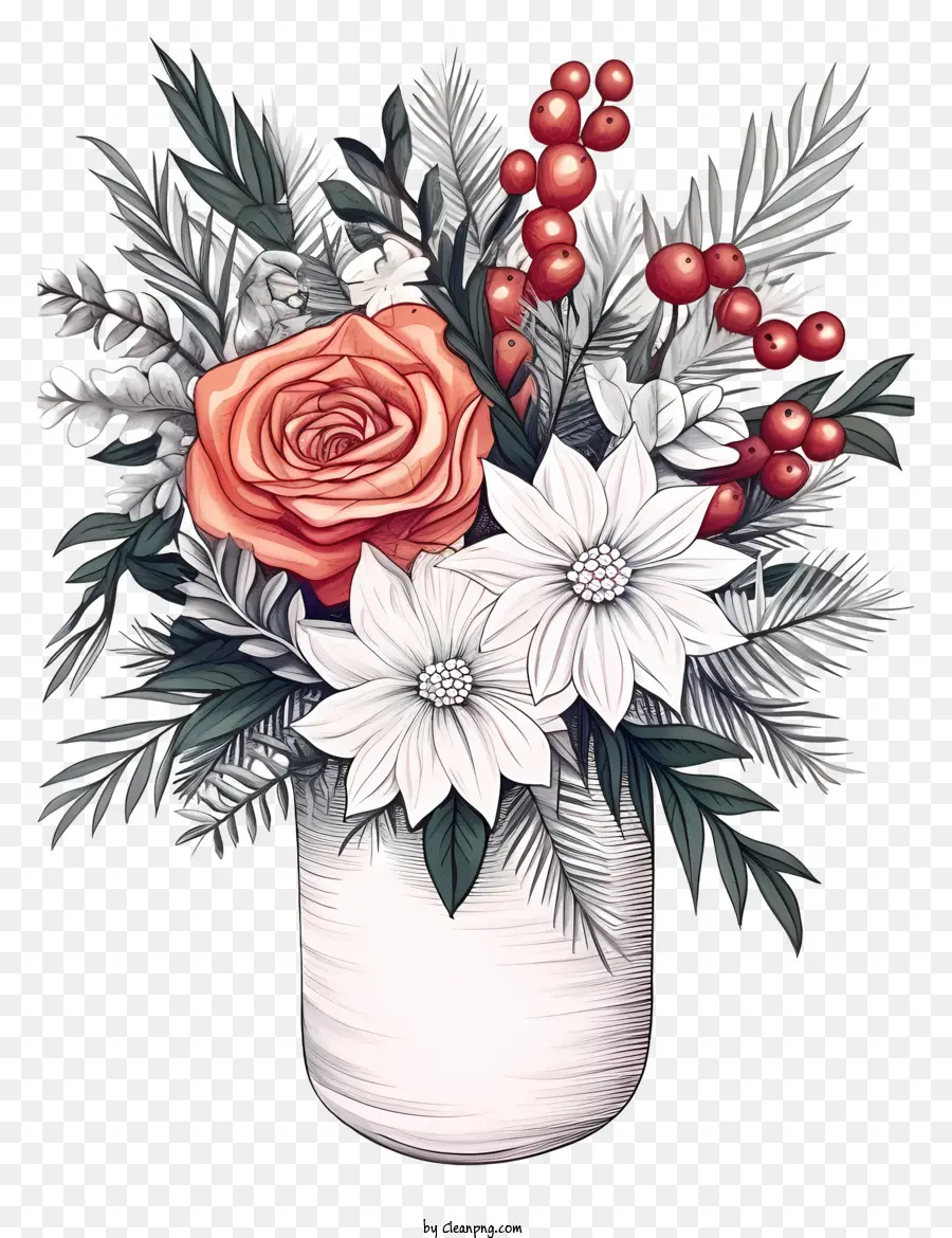 Buquê，Flores Brancas PNG