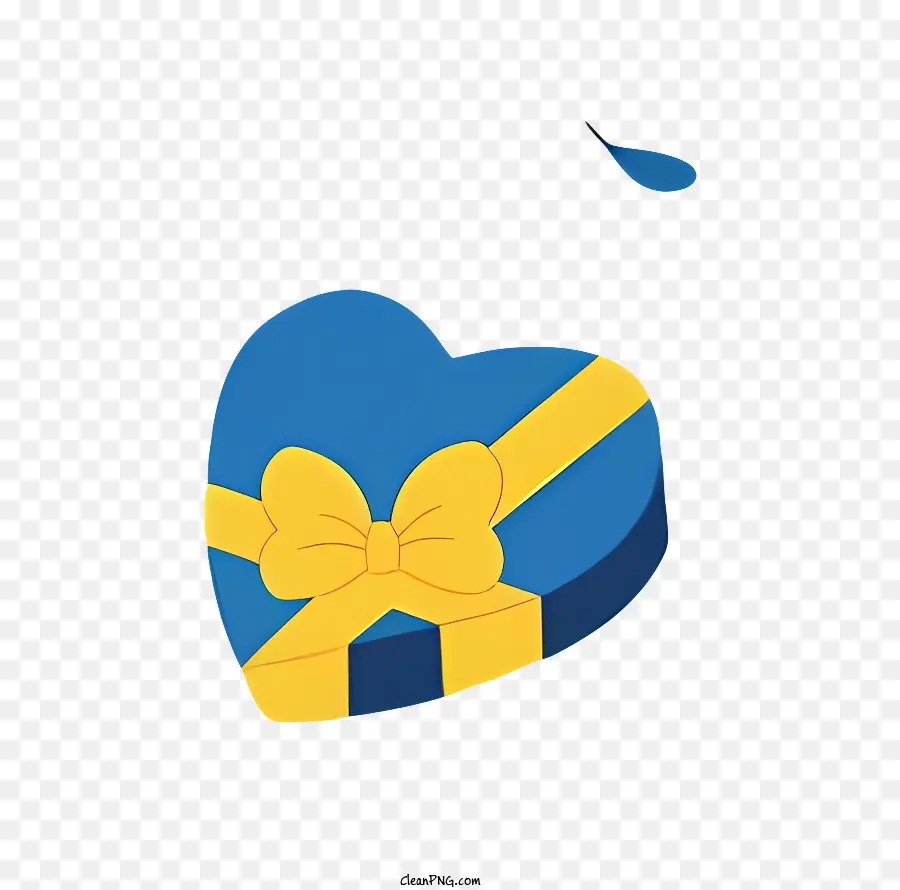 Valentine，Caixa Em Forma De Coração Azul PNG