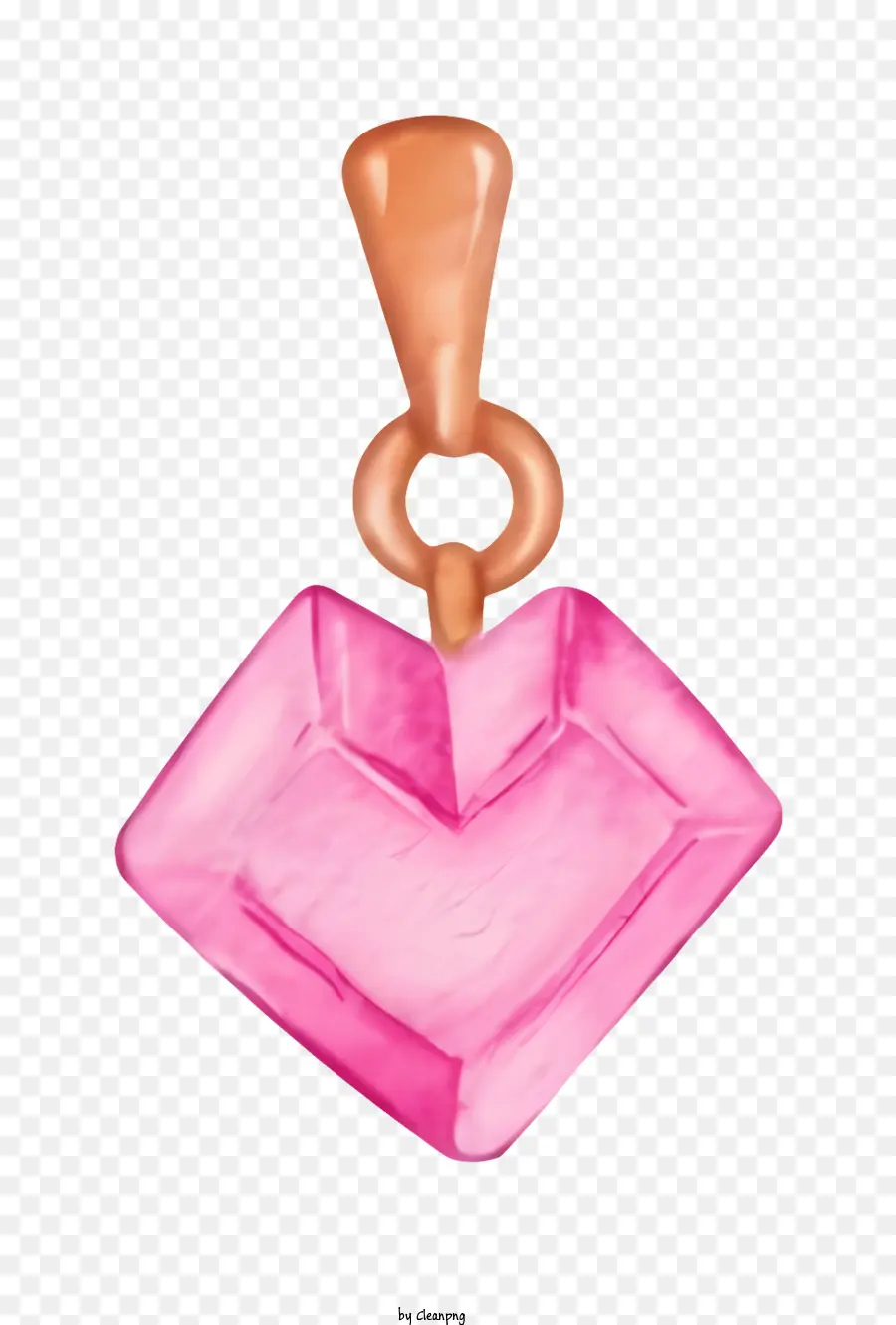 Diamante Em Forma De Coração Rosa，Pingente De Cristal PNG