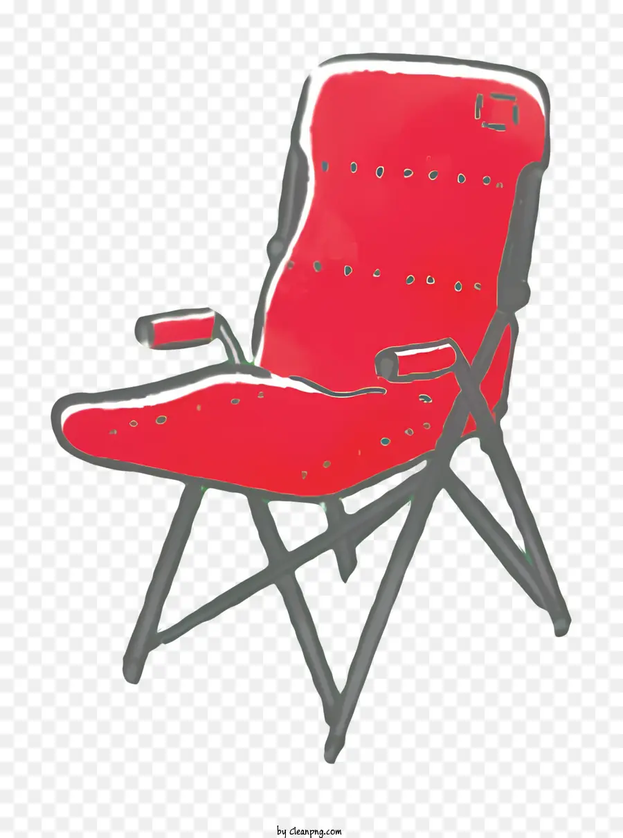Cartoon，Cadeira Dobrável Vermelha PNG