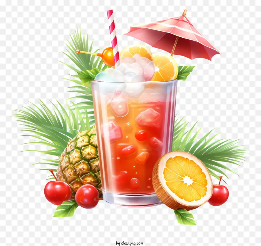 Elementos De Natal，Bebida Tropical PNG