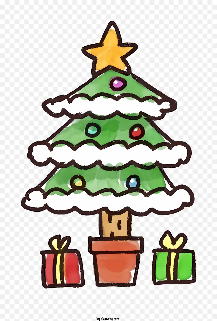 Cartoon，Desenho Animado Da árvore De Natal PNG