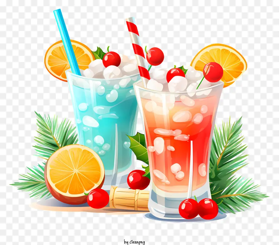 Elementos De Natal，Bebidas Coloridas PNG