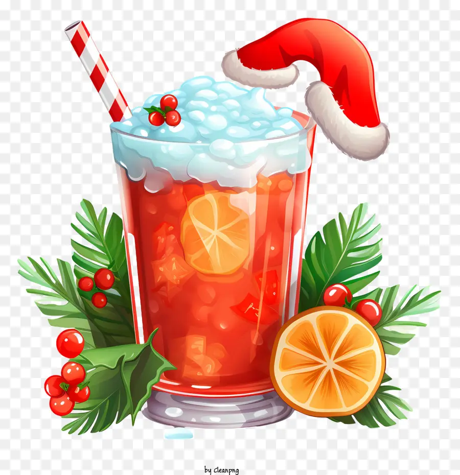 Elementos De Natal，Bebida De Fruta PNG