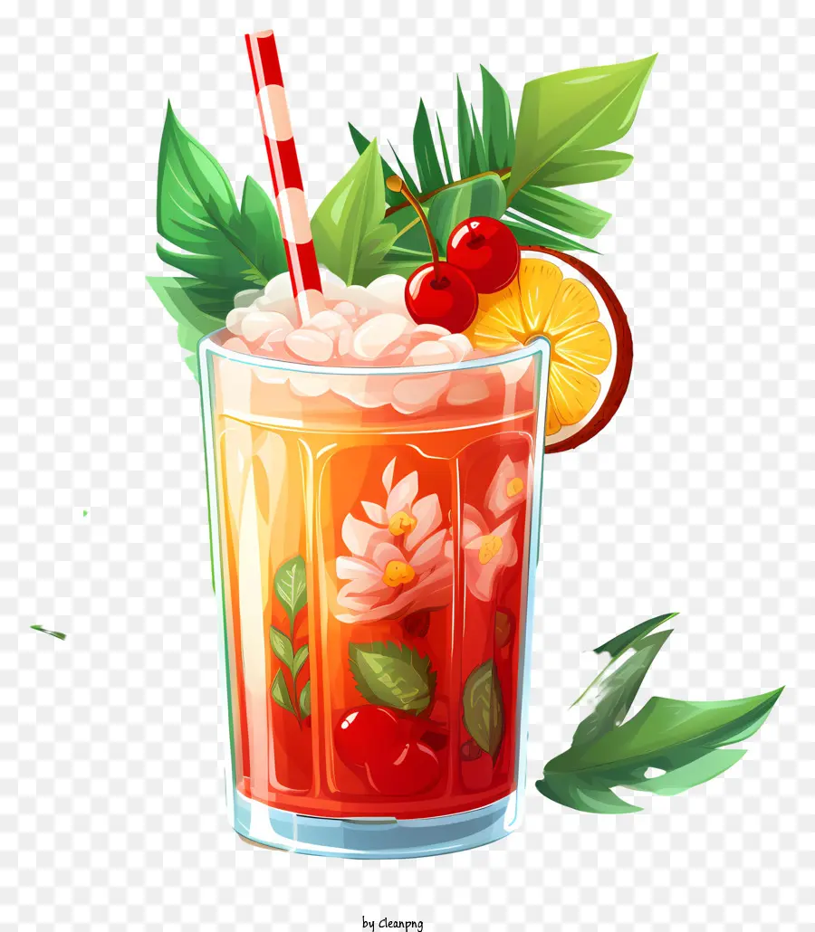 Elementos De Natal，Bebida De Frutas Tropicais PNG
