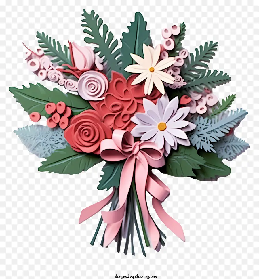 Bouquet De Natal Em Pastel，Buquê De Flores De Papel PNG