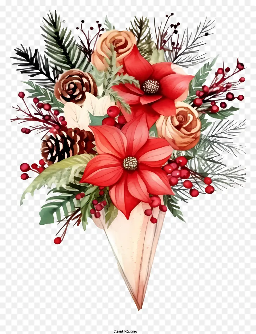 Doodle Christmas Bouquet，Buquê PNG