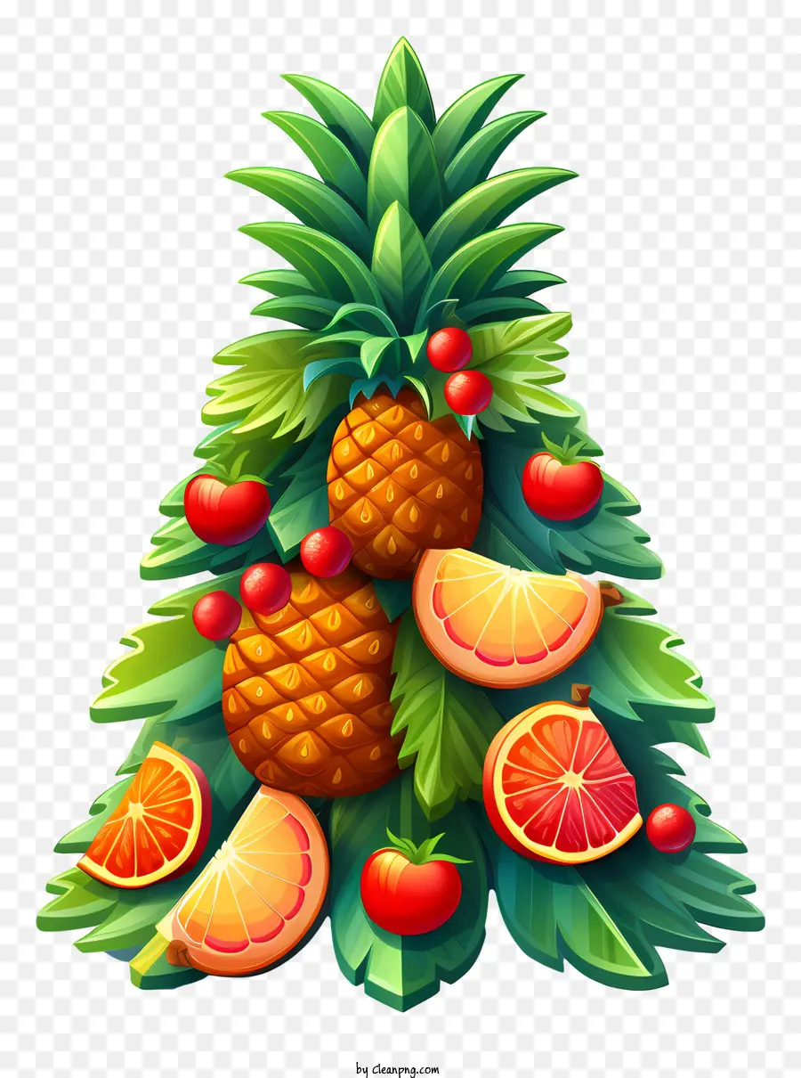 Elementos De Natal，Grinalda De Frutas PNG