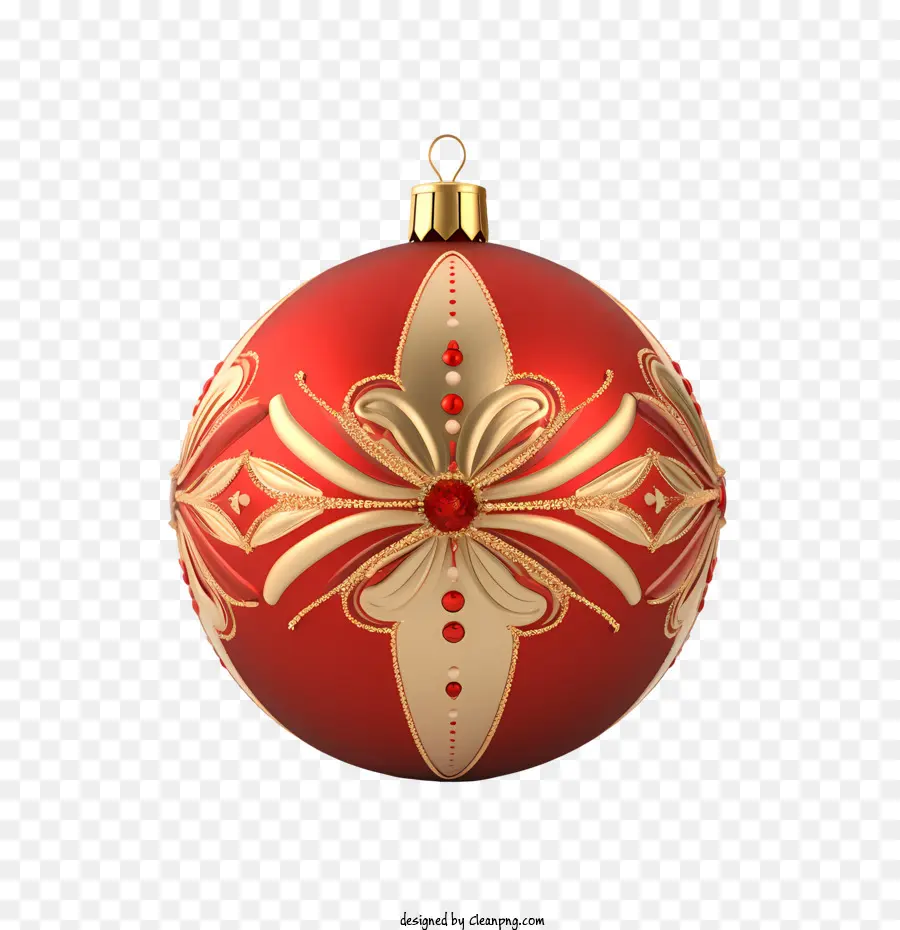 Bola De Natal，Ornamento Vermelho E Dourado PNG