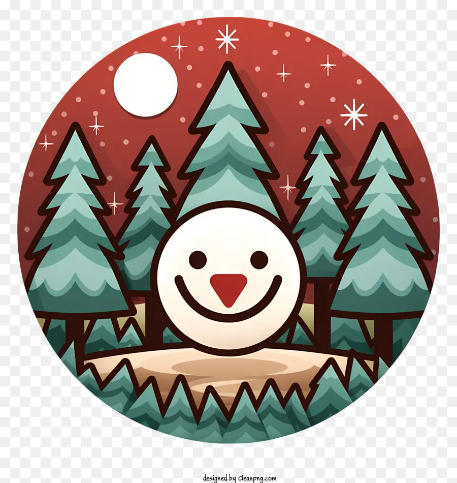 Elementos De Natal，Boneco De Neve Sorridente PNG