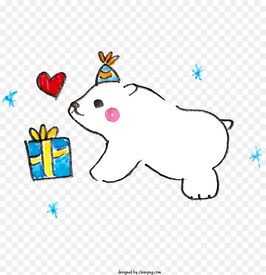 Cartoon，Bolo De Aniversário De Urso Polar PNG