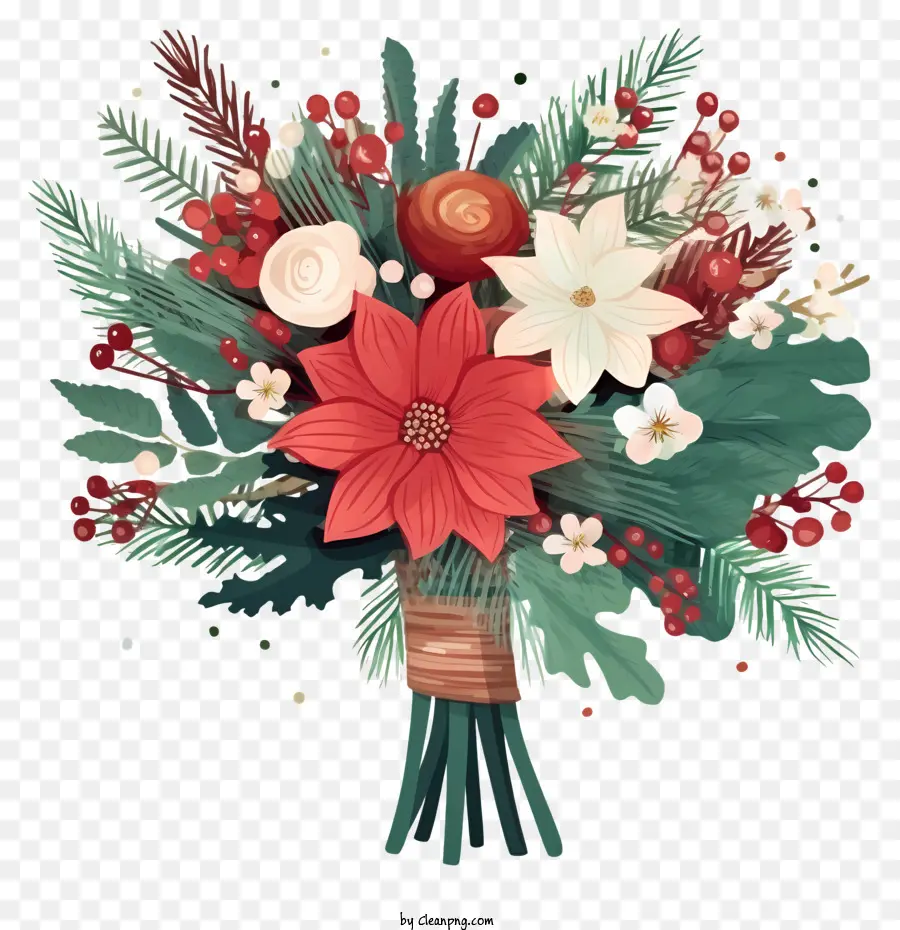 Buquê De Natal Plano，Bouquet Of Flowers PNG