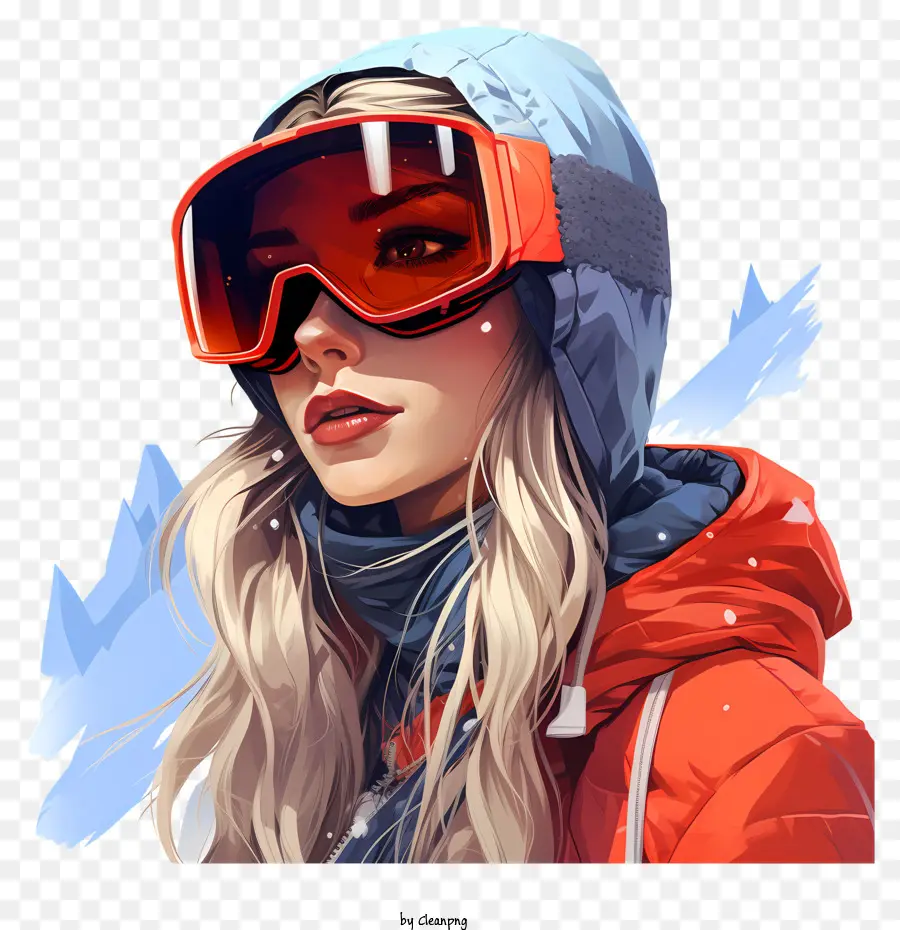 óculos De Esqui，Snowboarder Feminino PNG