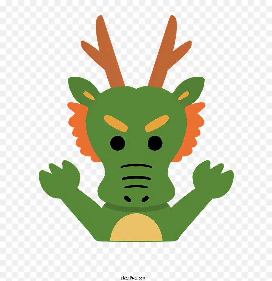 Desenho Animado，Dragão Verde PNG