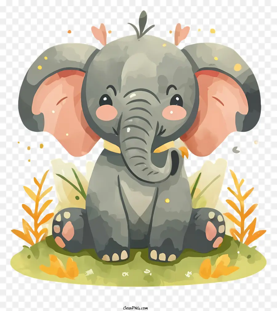 Cartoon，Feliz Elefante PNG