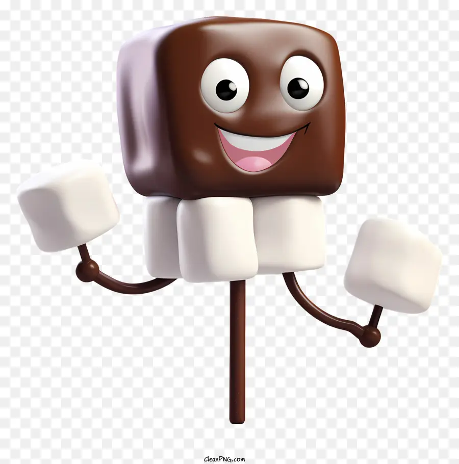 Dia De Qualquer Coisa Com Cobertura De Chocolate，Personagem De Marshmallow De Chocolate PNG