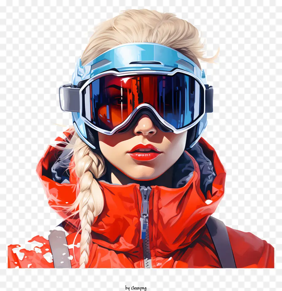 óculos De Esqui，Jaqueta De Esqui Vermelha PNG