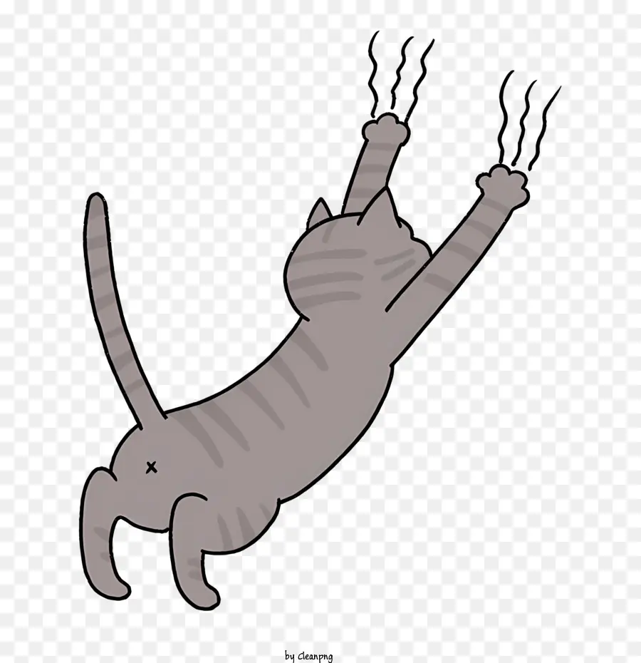 Desenho Animado，Gato Cinzento PNG