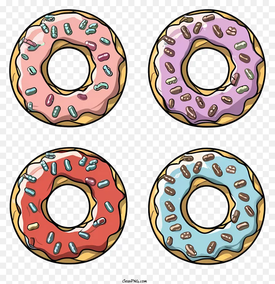 Cartoon，Doughnuts PNG