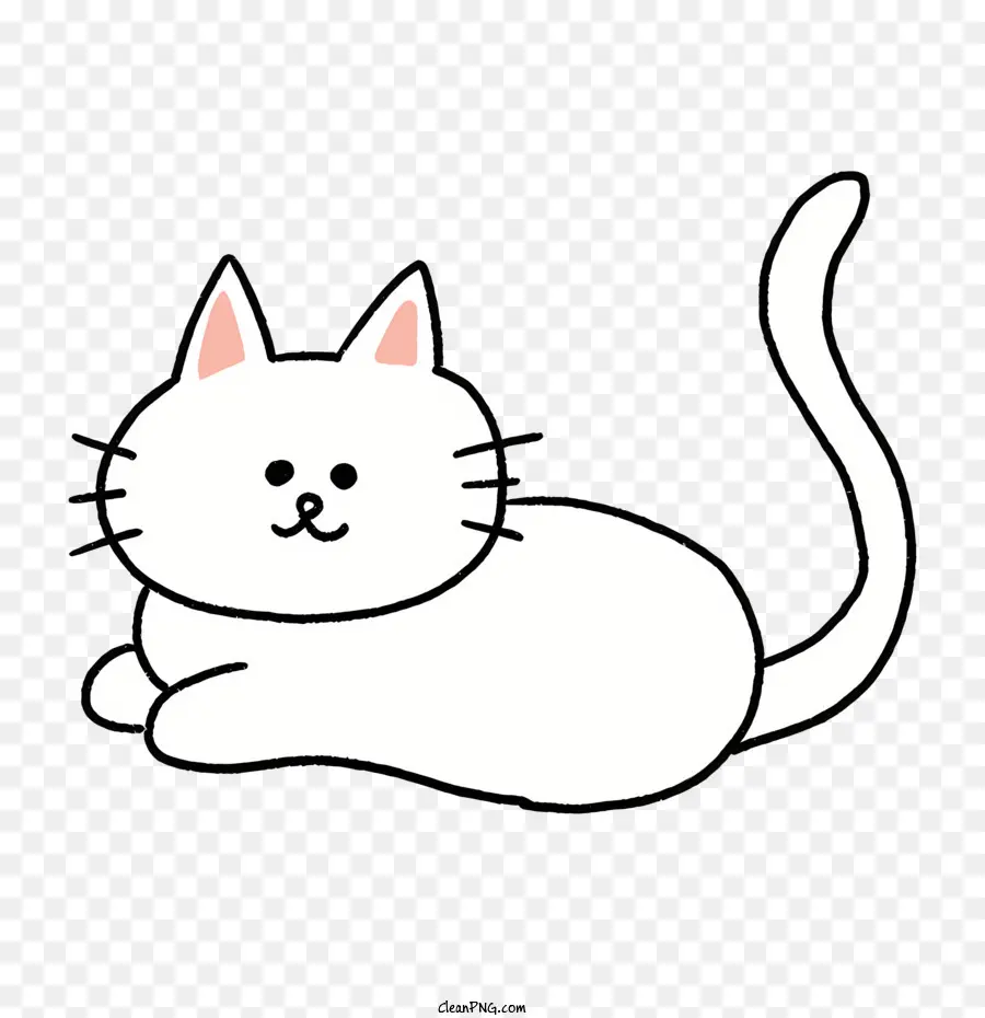 Desenho Animado，Gato Branco PNG