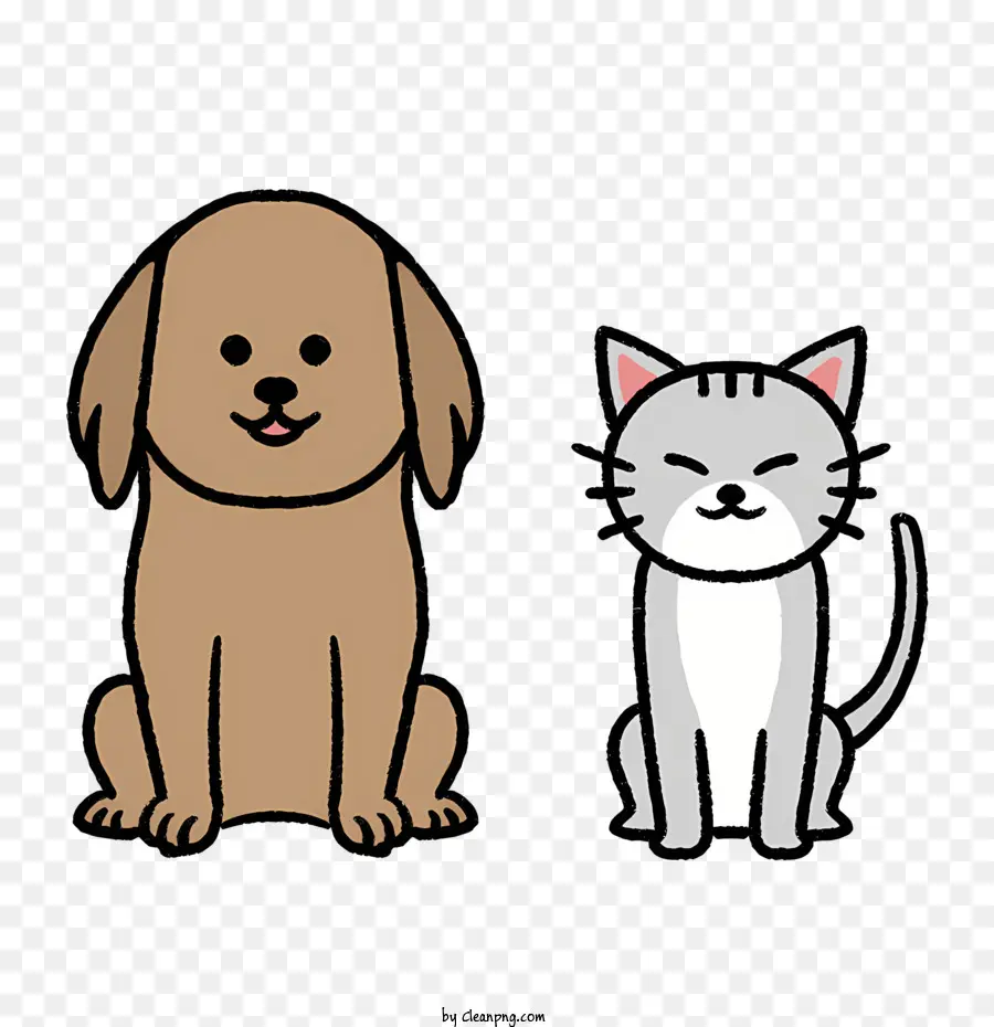 Desenho Animado，Cachorro E Gato PNG