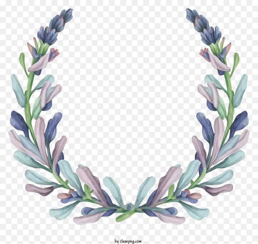 Cartoon，Coroa De Flores De Lavanda PNG