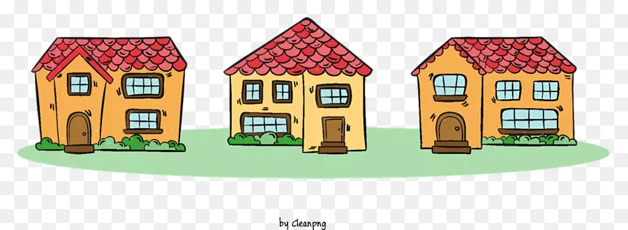 House，Telhados De Azulejos Vermelhos PNG