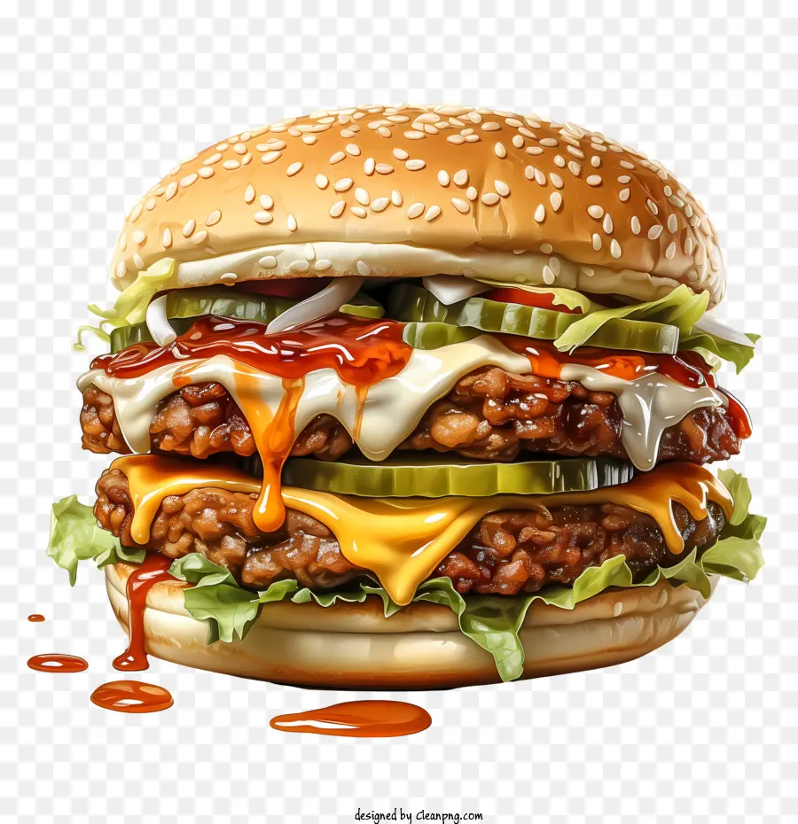 American Burger，Hamburger PNG