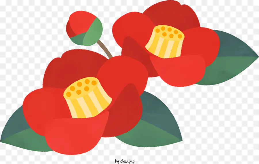 Desenho Animado，Flores Vermelhas PNG